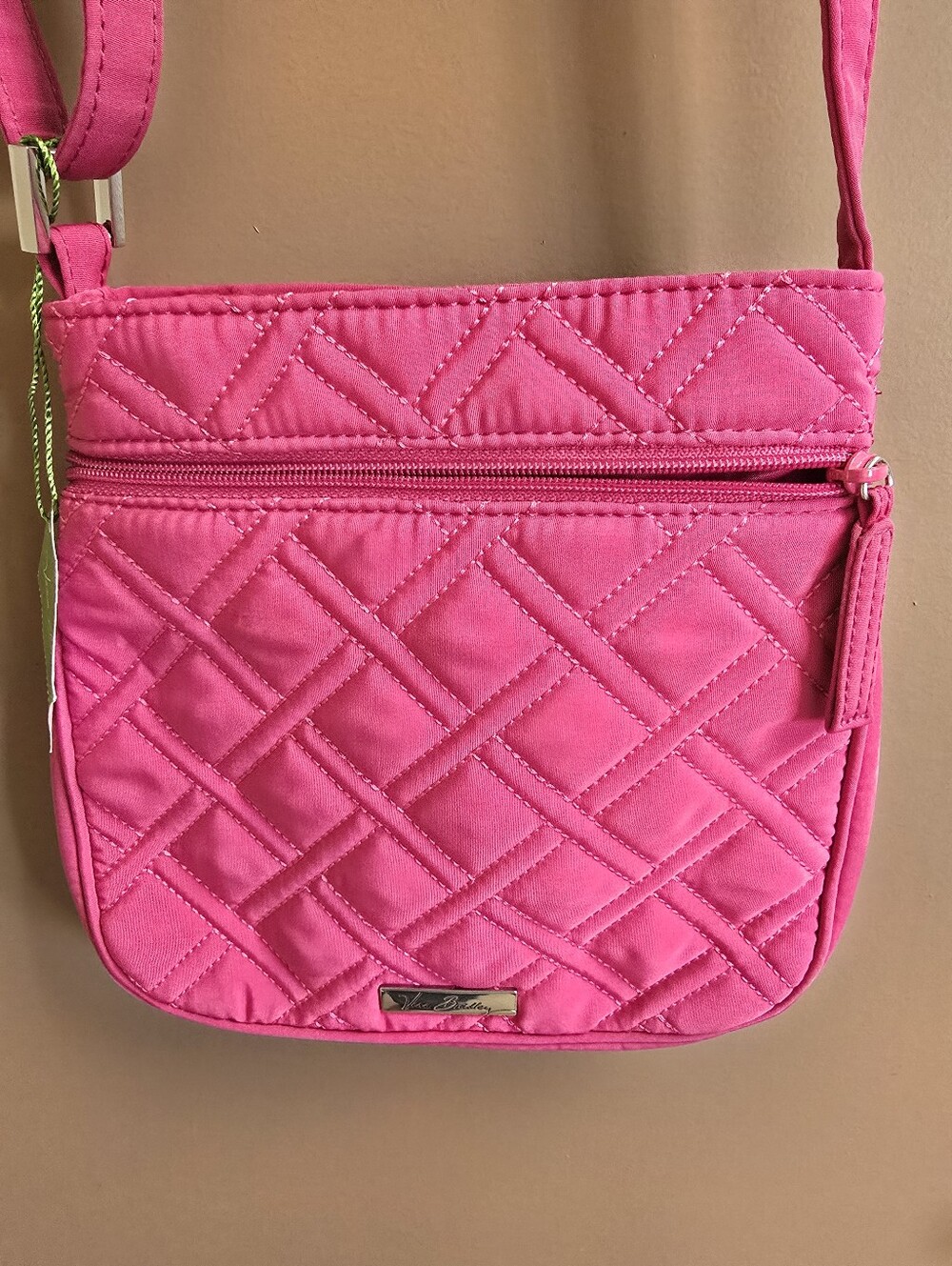 NWT Vera Bradley  Petite Double Zip Hipster Crossbody Bag Fuchsia Pink